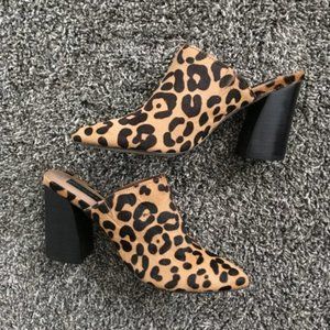 MOVING SALE! Steve Madden leopard calf hair mules